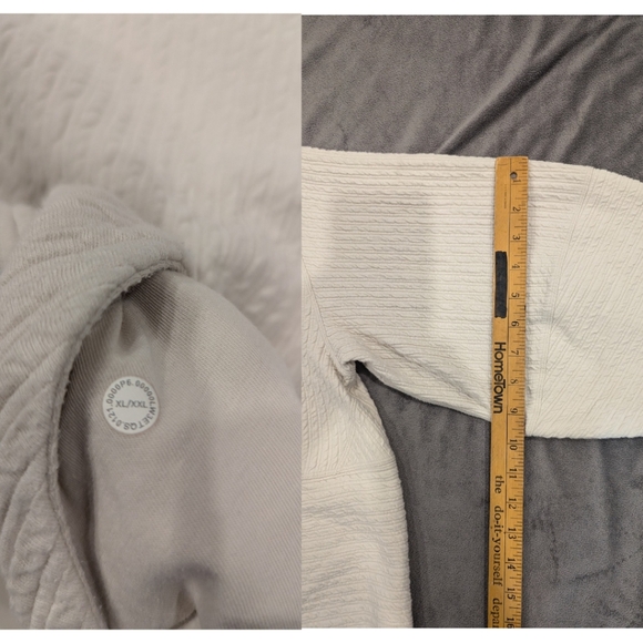 Lululemon Textured Crop Sweatshirt Oversized Jacket Neutral XL/XXL - Picture 16 of 16